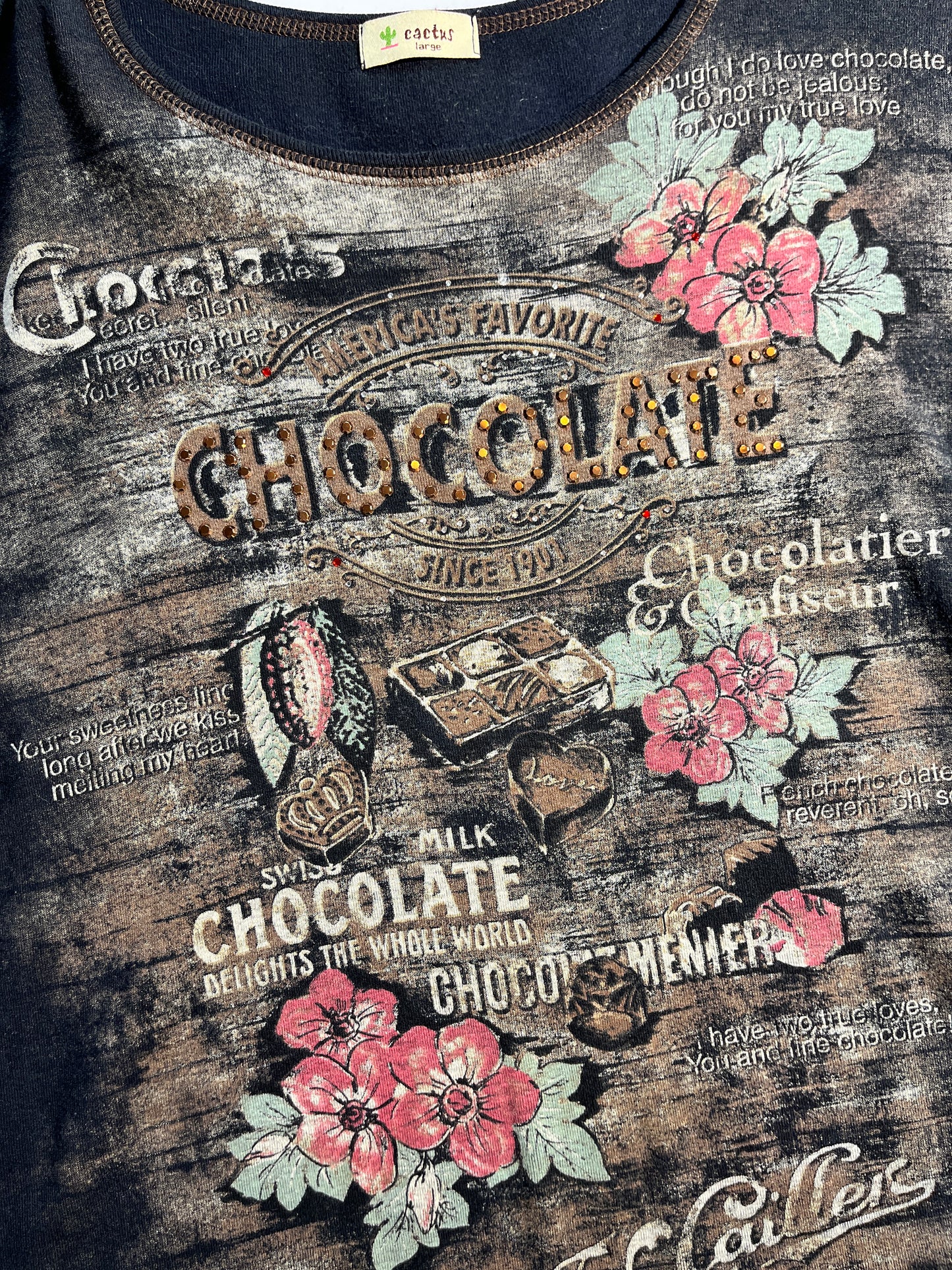 Vintage Chocolate T-Shirt Top Sequence