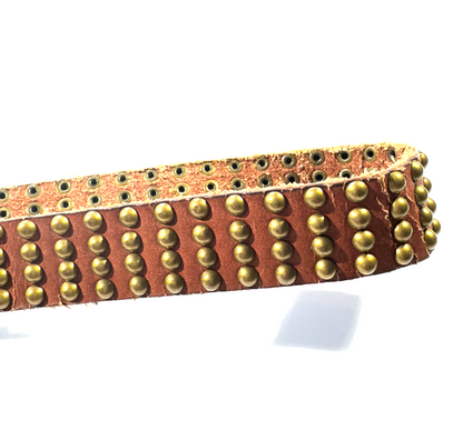 Vintage Studded Belt Bohemian Style Western Leather