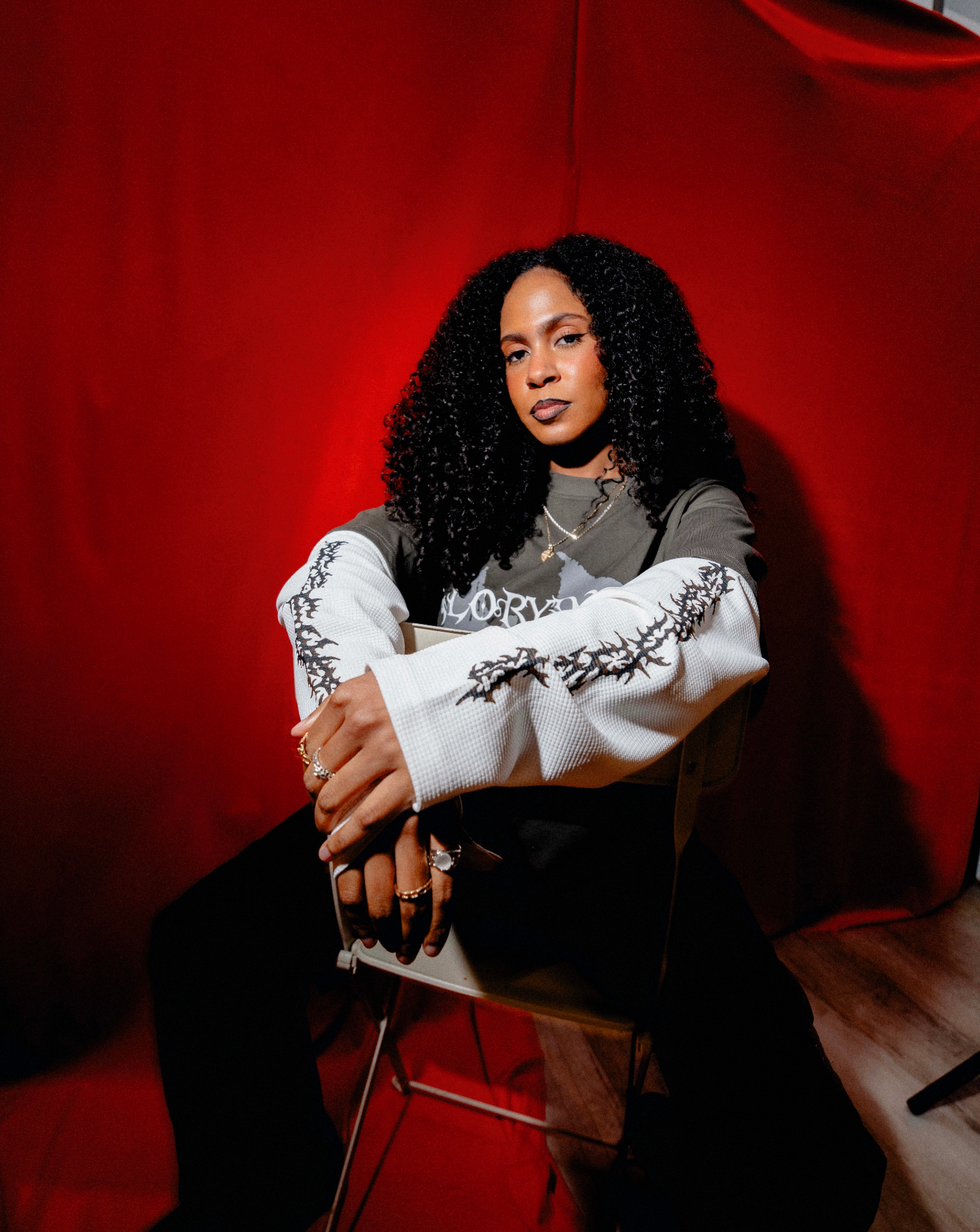 Gargoyle Waffle Long Sleeve Top