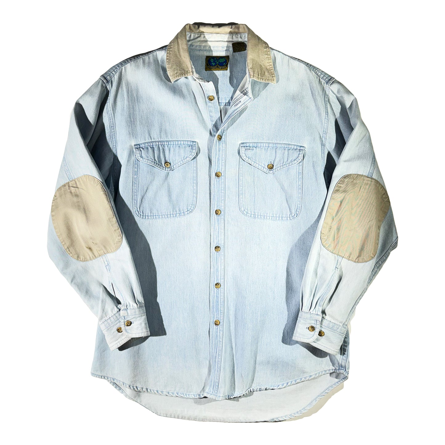 Vintage Denim Shirt Button Up Top