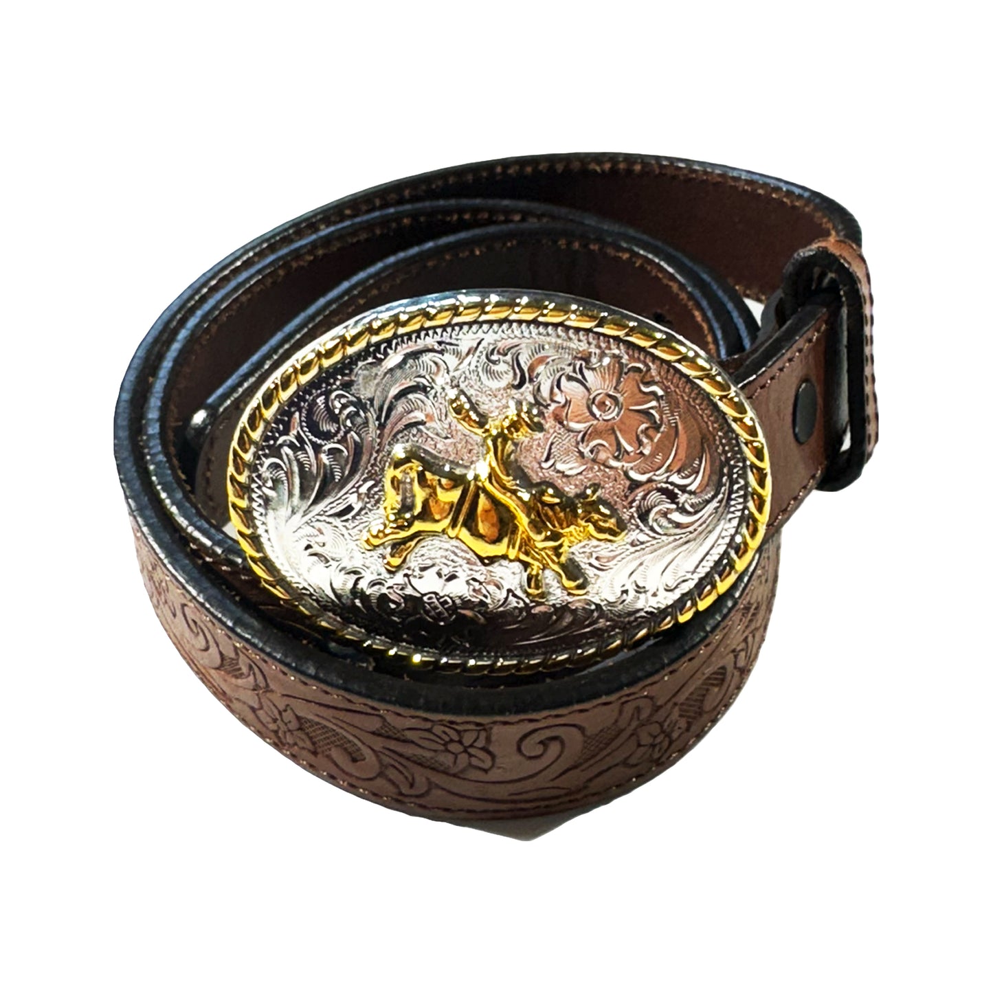 Vintage Western Belt With Big Buckle Rodeo