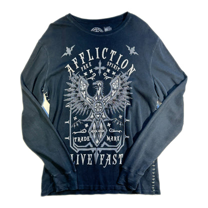 Vintage Affliction Long Sleeve Shirt Live Fast