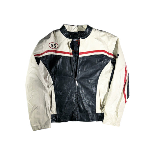Vintage Leather Racing Jacket Y2K