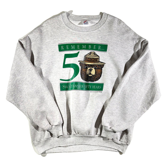 Vintage Smokey The Bear Crewneck 50 Year Anniversary 1993 Rare