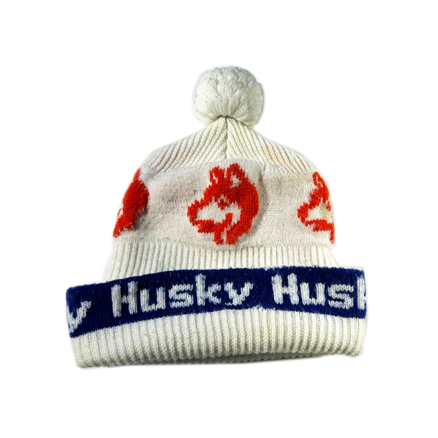 Vintage Husky Beanie Toque Pom Pom