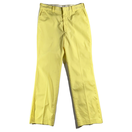 Vintage 70's Pleated Trouser Pants Fun Yellow