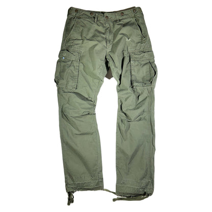 Vintage Green Cargo Pants Adjustable Waist