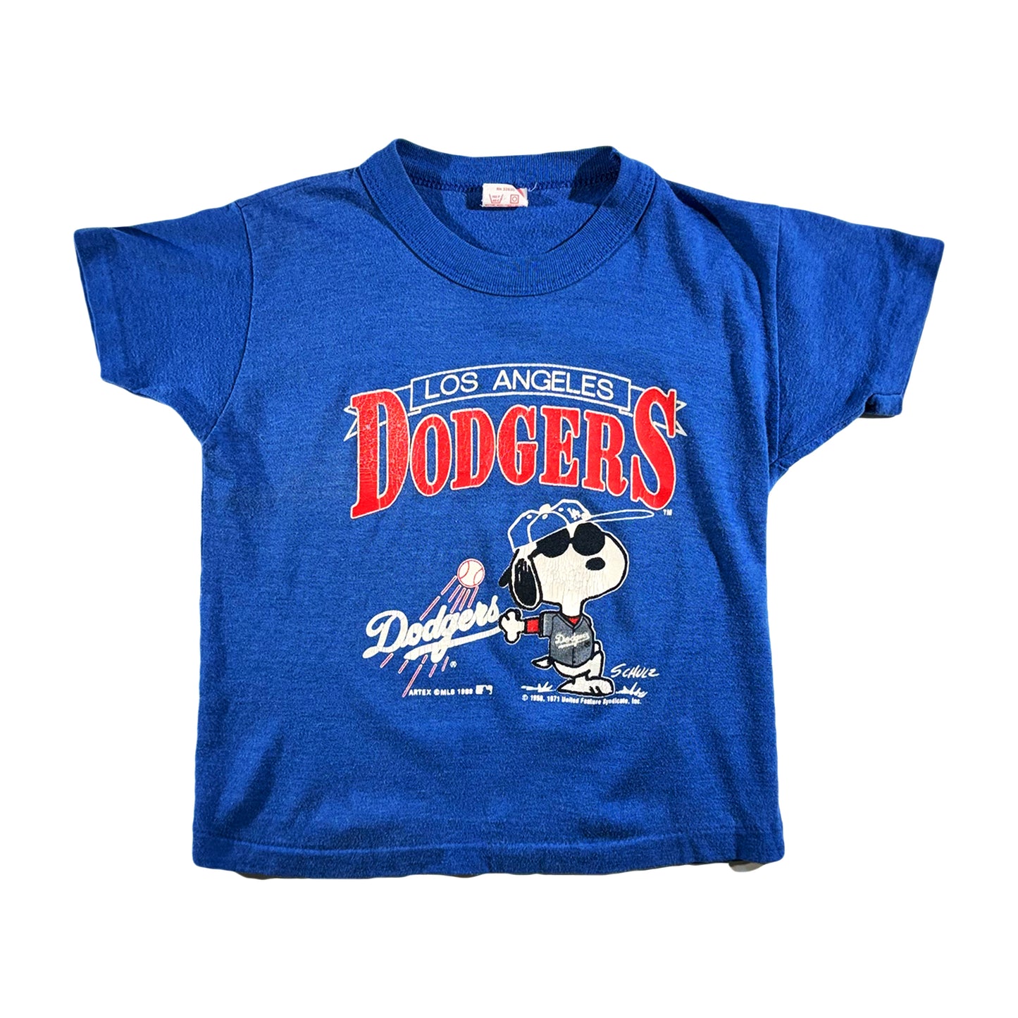 Vintage 1989 MLB Los Angeles Dodgers Snoopy Peanuts T-Shirt Rare 50/50 USA Made Single Stitch