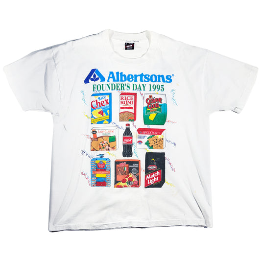 Vintage 1995 Albertsons T-Shirt Made In USA Rare Snack Soda Founders Day