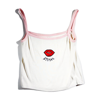 Vintage Kisses Strap Tank Top Cropped