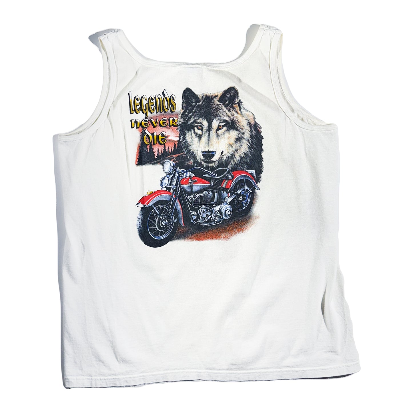 Vintage Legends Never Die Tank Top Biker Wolf Animal