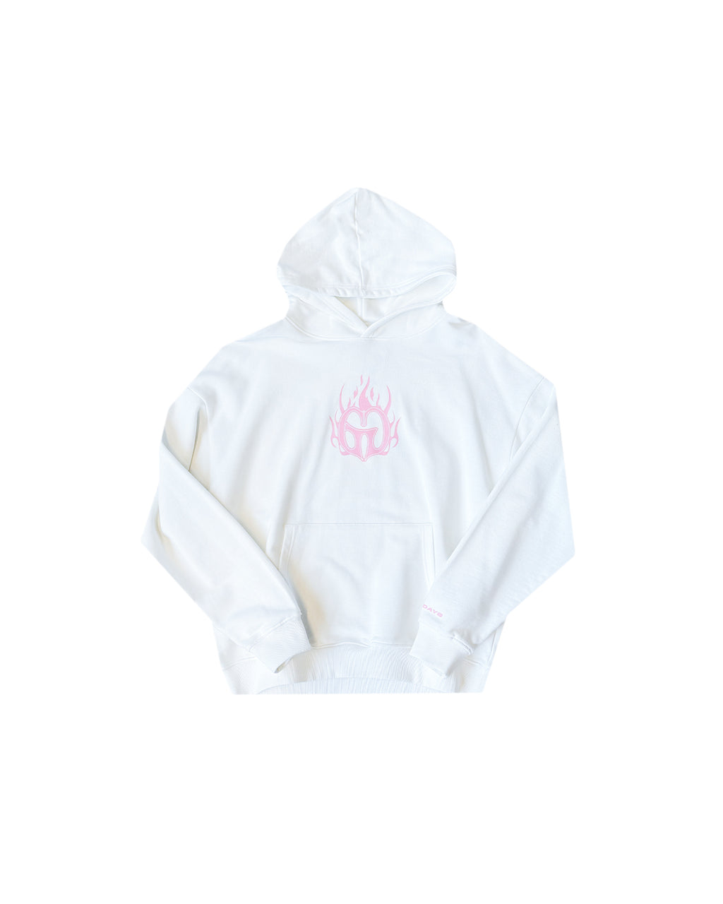 White & Pink Flames Hoodie