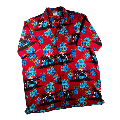 Vintage Hawaiian Shirt Button Up Silky