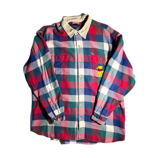Vintage Pooh Flannel Shirt Disney Button Up