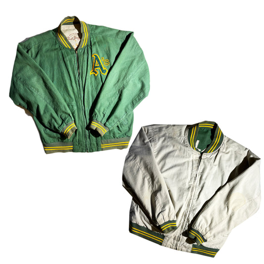Rare Vintage Oakland A's Jacket Cooperstown Reversible World Series MLB