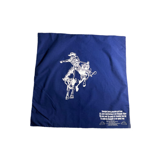 Vintage Blue Rodeo Bandana Cowboy 1989 Stampede