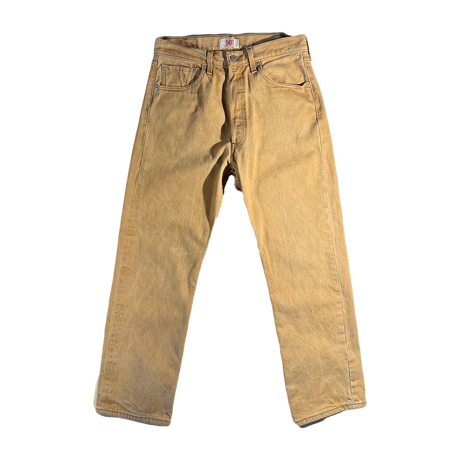 Leather Jeans Pant Real Style Men Beige Mens 501 Pants S Trousers