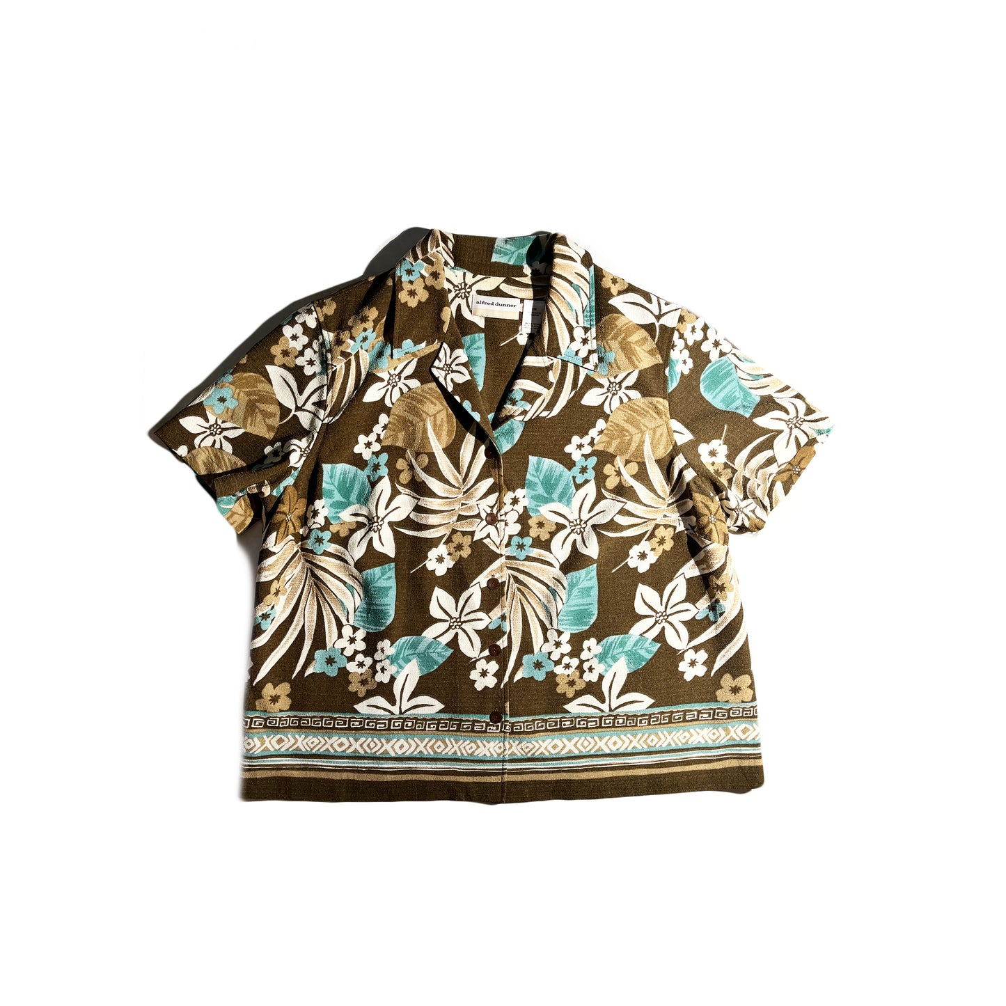 Vintage Summer Button Up Shirt Alfred Dunner Hawaiian 1980's