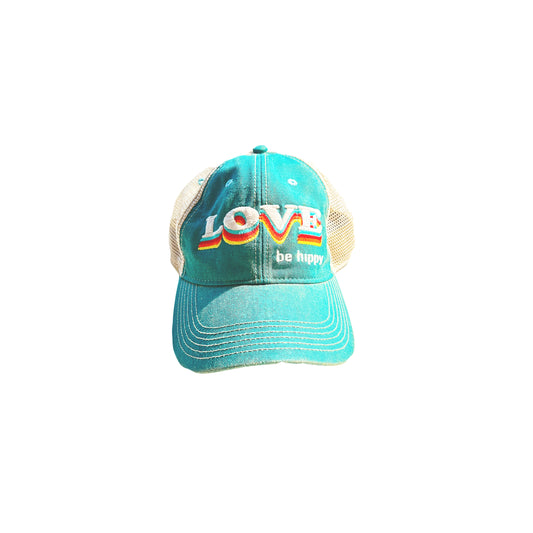 Vintage LOVE Hat BE HIPPY Cap