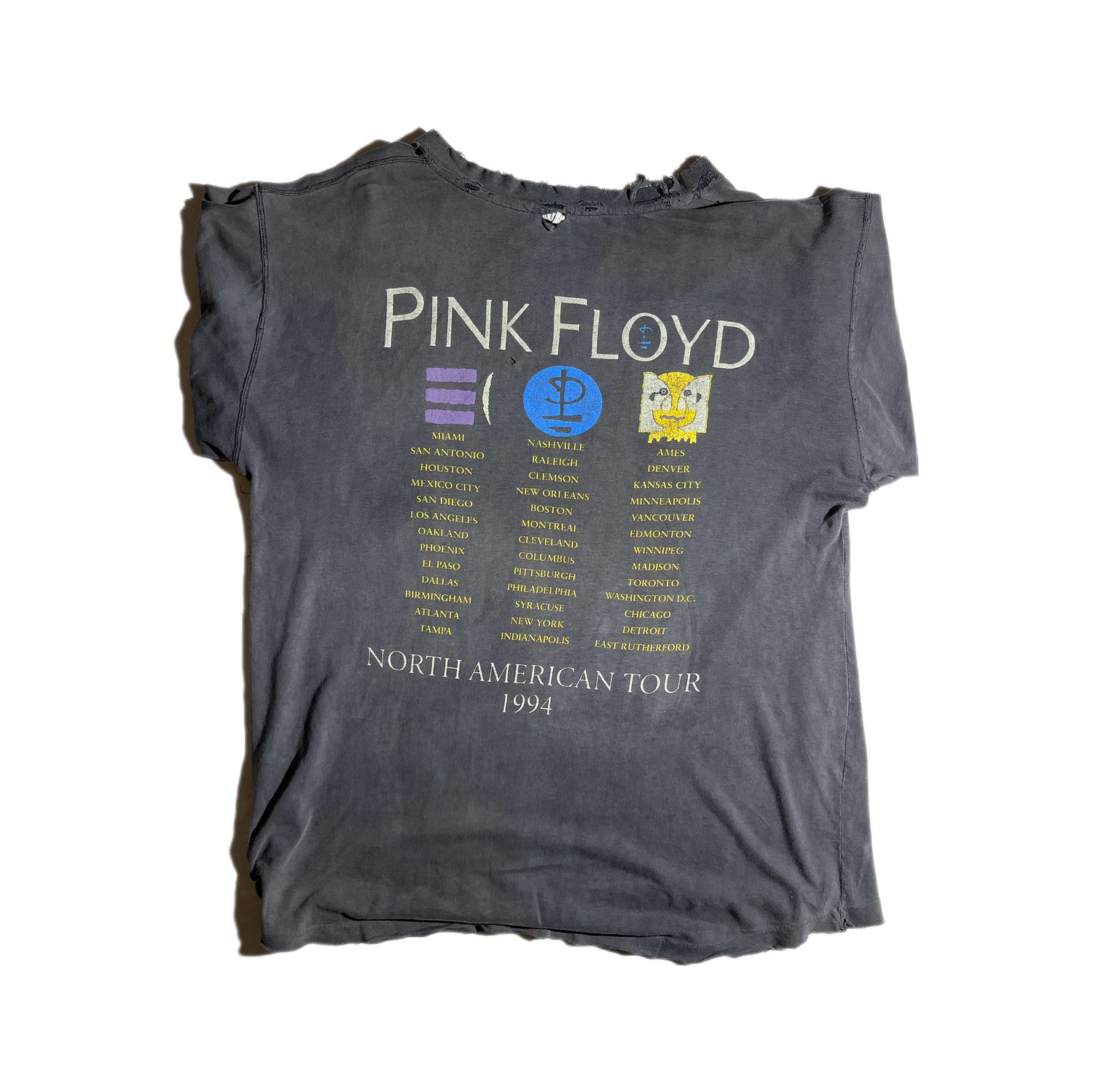 Distressed Grail Rare Vintage Pink Floyd 90s Band T-shirt North American  Tour 1994 Black Tour Tee L