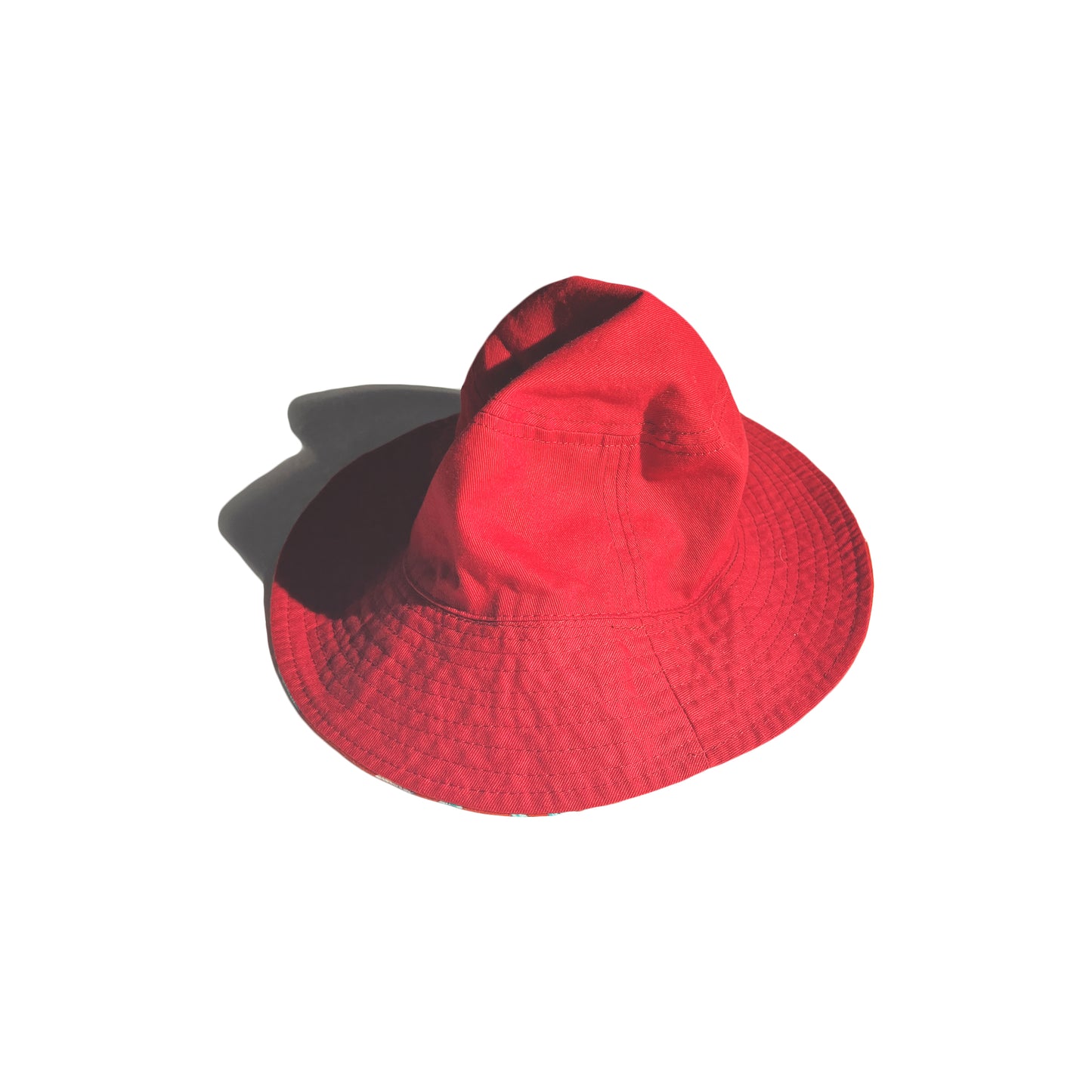 Vintage Floral Bucket Hat Reversible Red