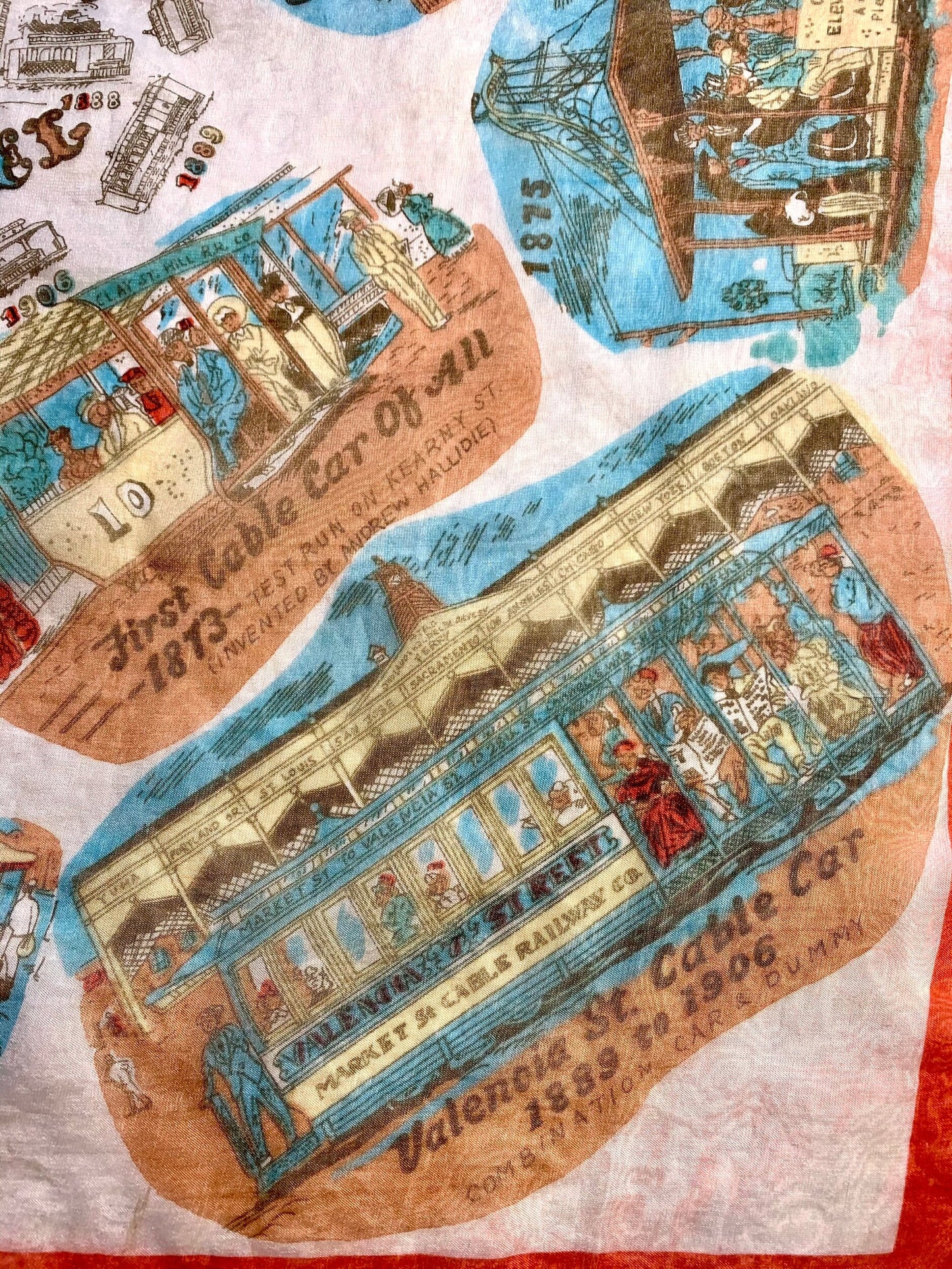 Vintage Cable Car Carousel Scarf 🎠