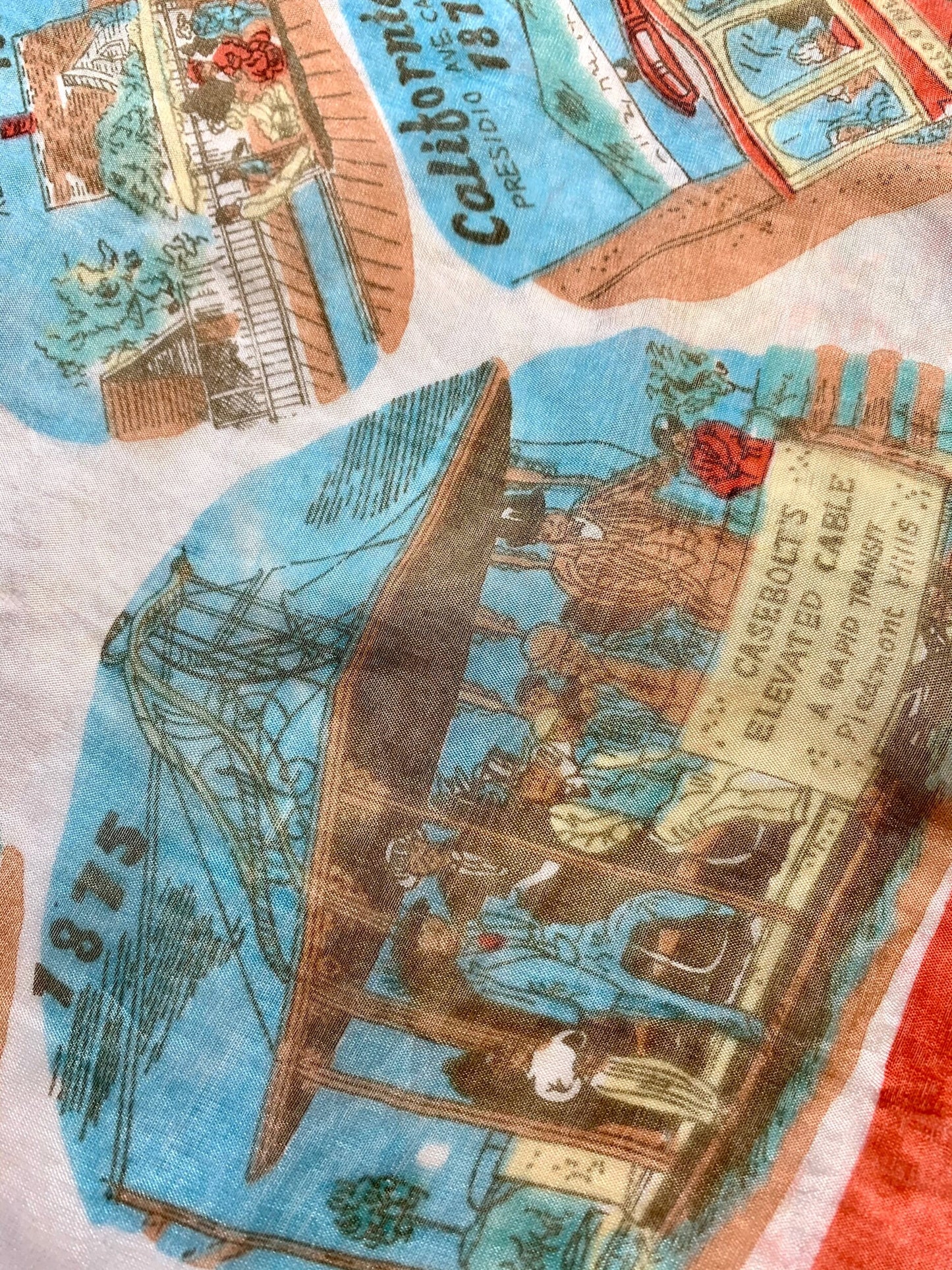 Vintage Cable Car Carousel Scarf 🎠