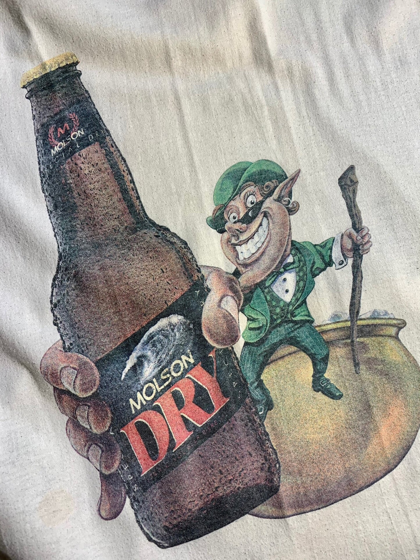 Vintage Molson Dry Pub T-Shirt Leprechaun