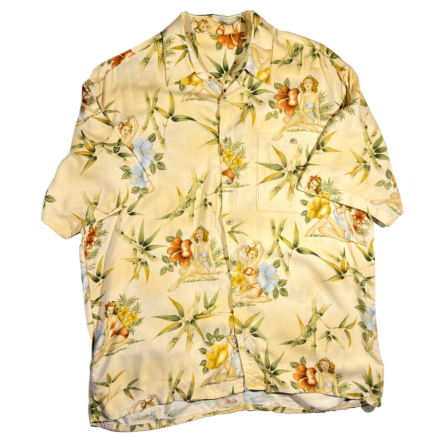 Vintage Hawaiian Shirt Button Up Soft