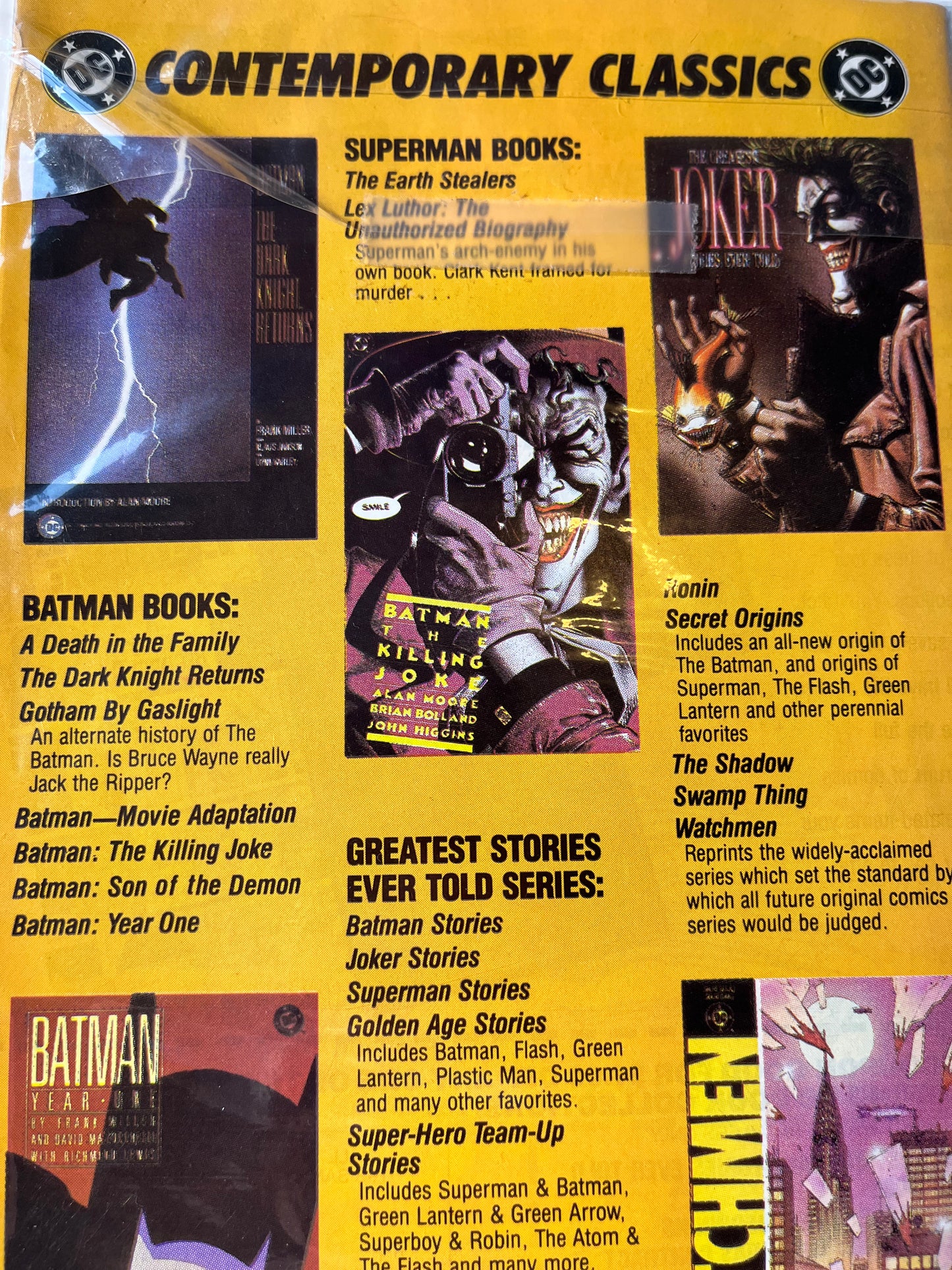 Vintage Batman Comic Book 1989 Year One Art Work