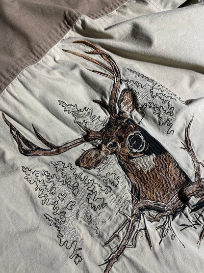Vintage Animal Shirt Hawaiian Western Button Up Deer