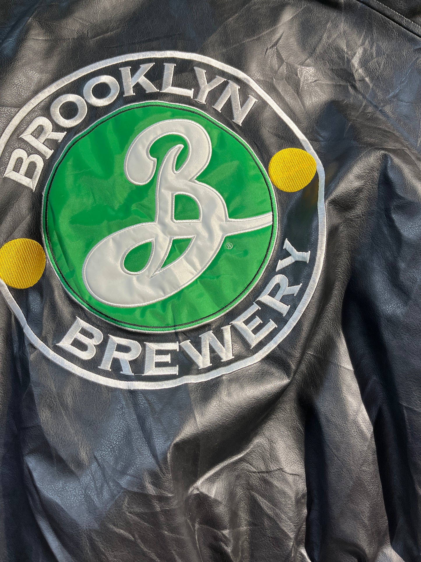 Vintage Brooklyn Brewery Jacket Leather Bomber Deadstock NOS NWT