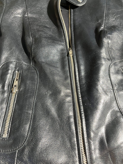 Vintage Leather Jacket Zip Up Soft