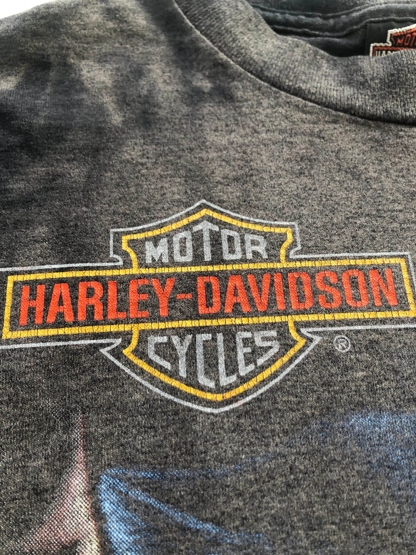 Vintage 3D EMBLEM Harley Davidson T-Shirt Made in USA Animal Tee
