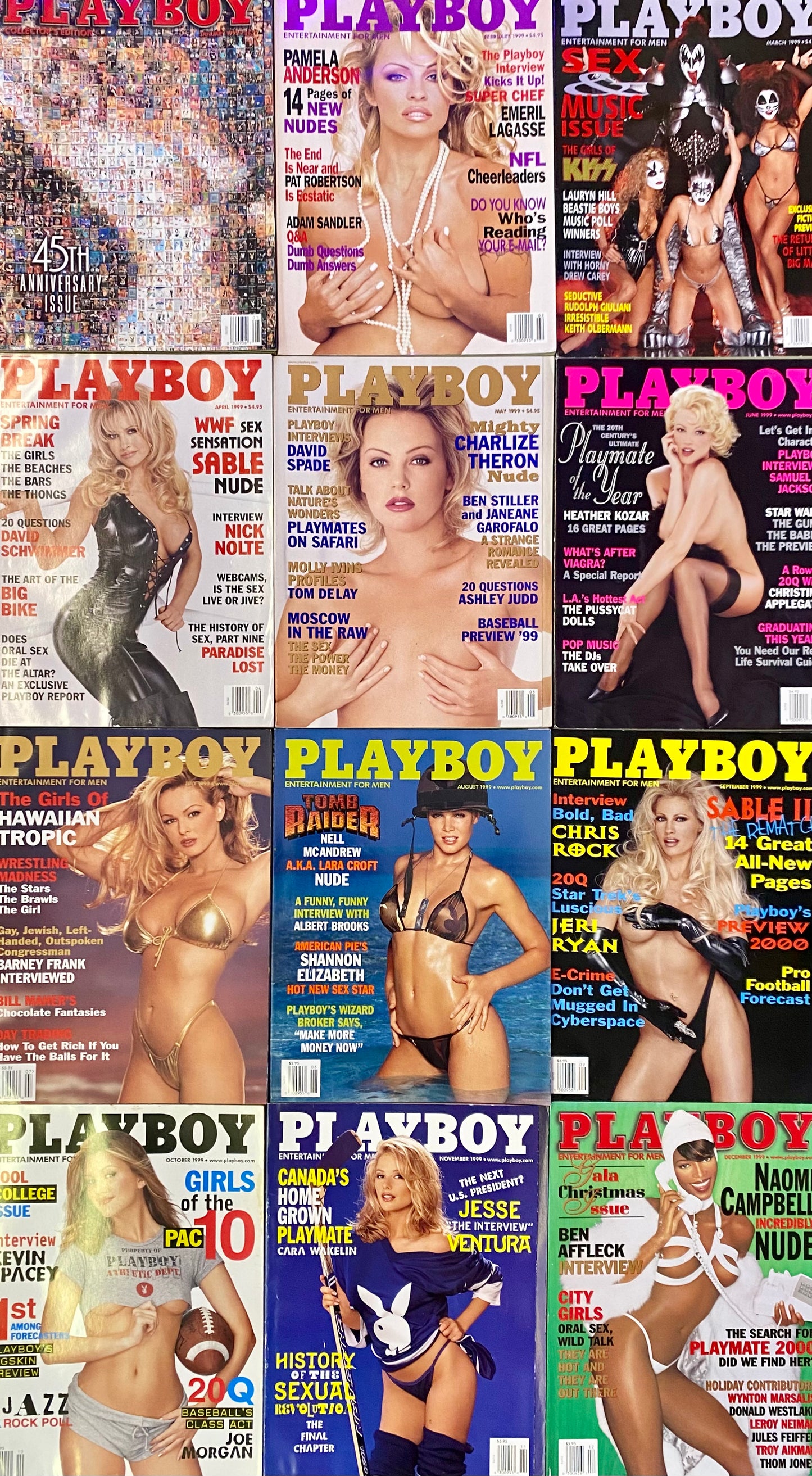 Vintage Playboy Magazine COMPLETE SET 1999