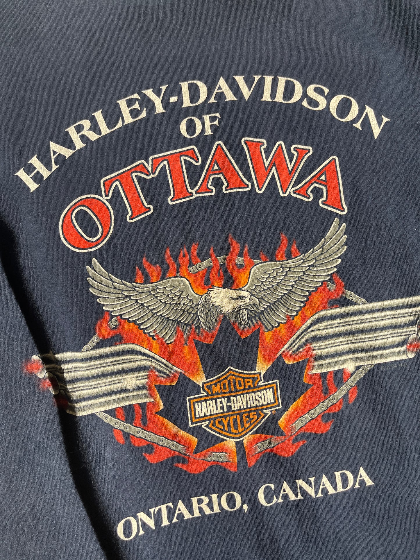 Vintage Harley Davidson T-Shirt Ottawa Wild and Free Animal Tee