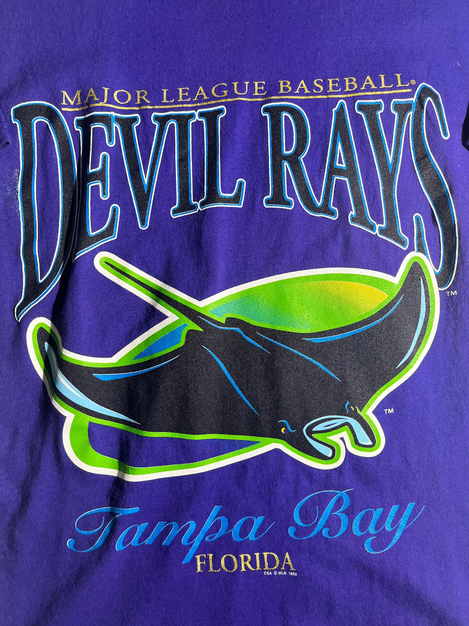 CustomCat Tampa Bay Devil Rays Vintage MLB T-Shirt White / 2XL