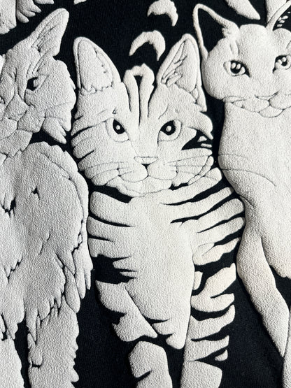 Vintage Cat Shirt 80's Shoulderpads CATS Animal Tee