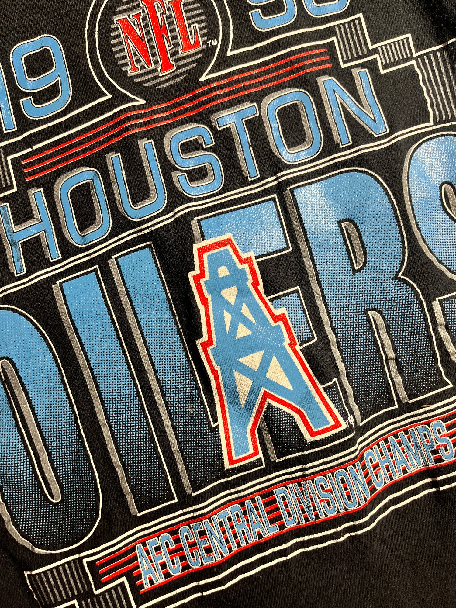 1993 Houston Oilers AFC Champions Tee (Grey) – Vintage Houston