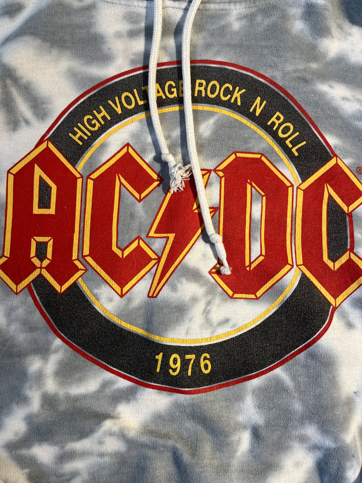 Vintage AC/DC Hoodie Band Tie Die