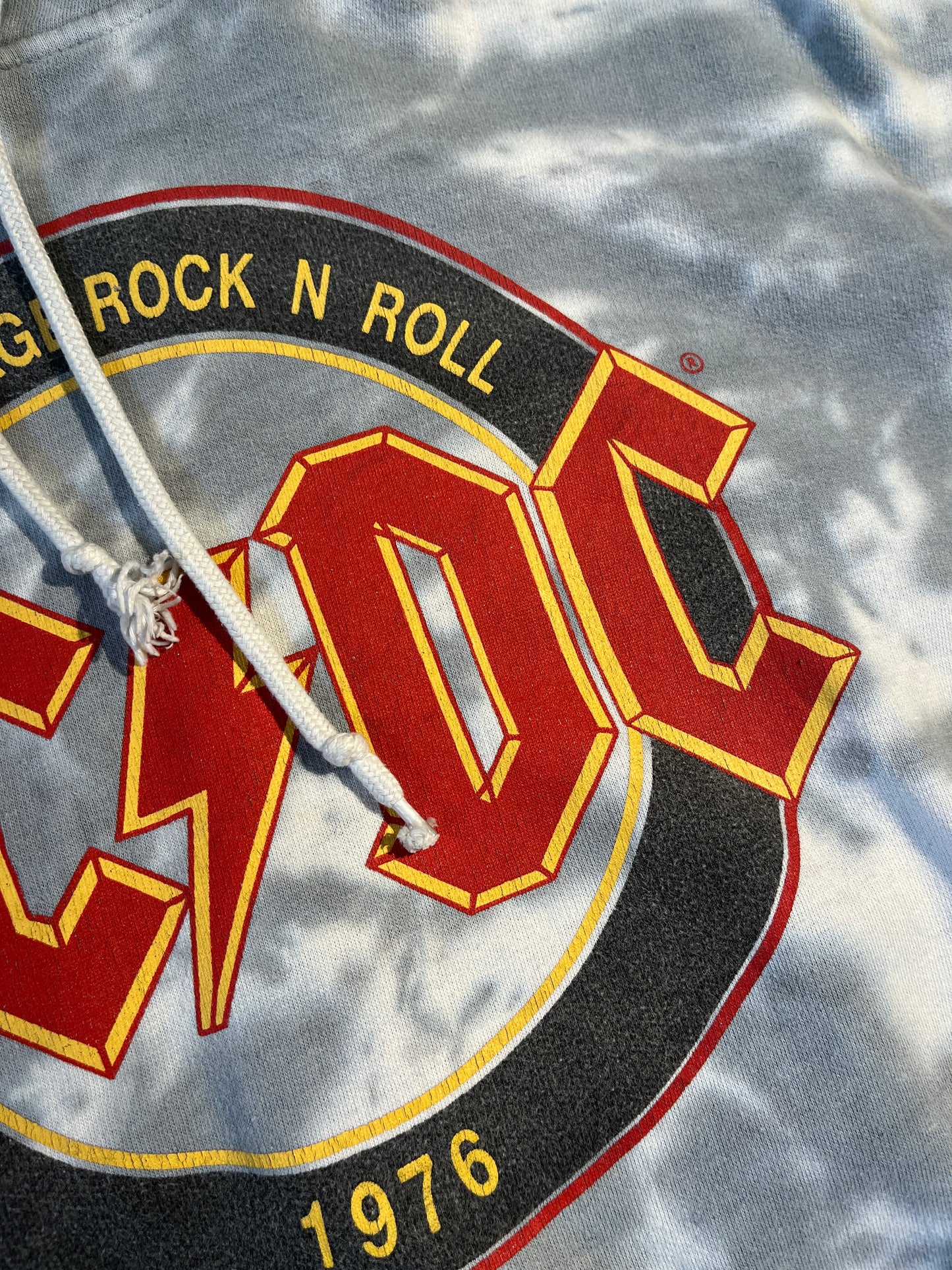 Vintage AC/DC Hoodie Band Tie Die