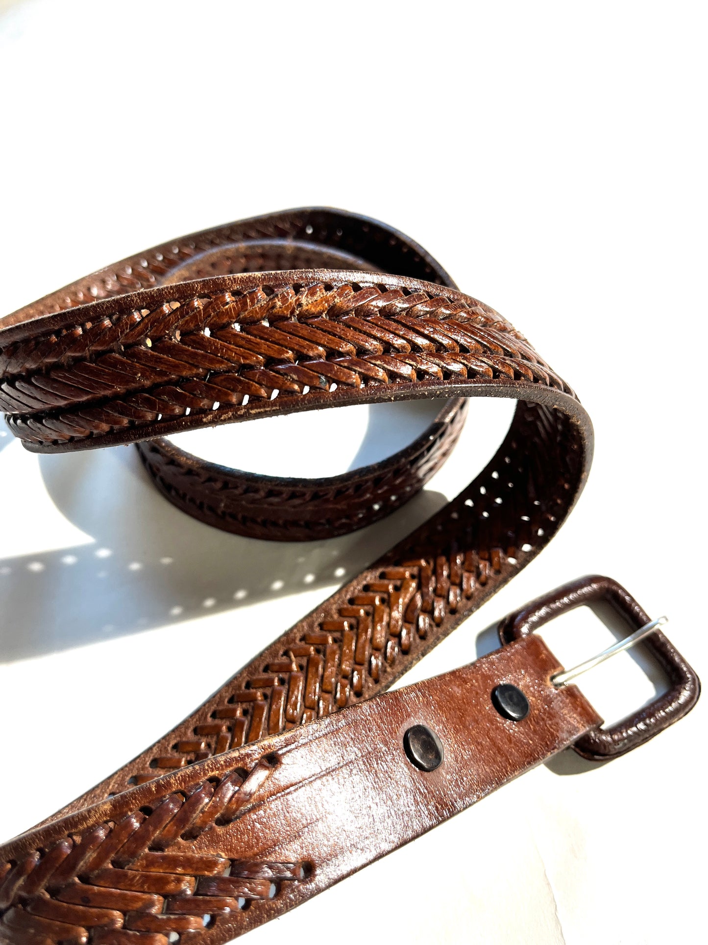 Vintage Western Leather Belt Rope