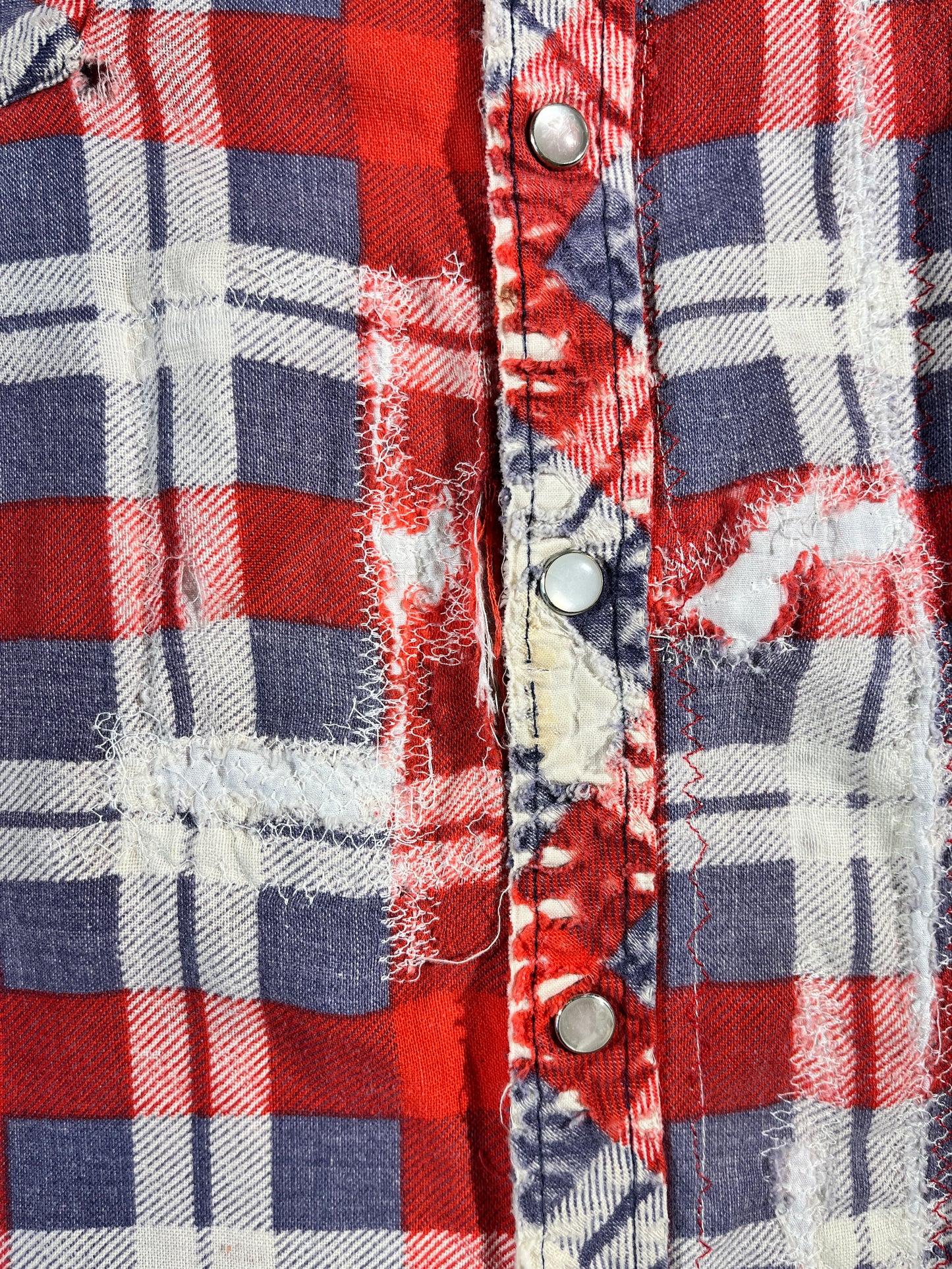 Vintage Pearl Snap Flannel Cut Off Sleeves