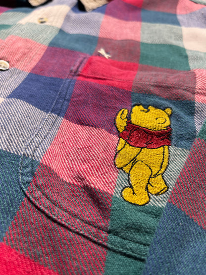 Vintage Pooh Flannel Shirt Disney Button Up