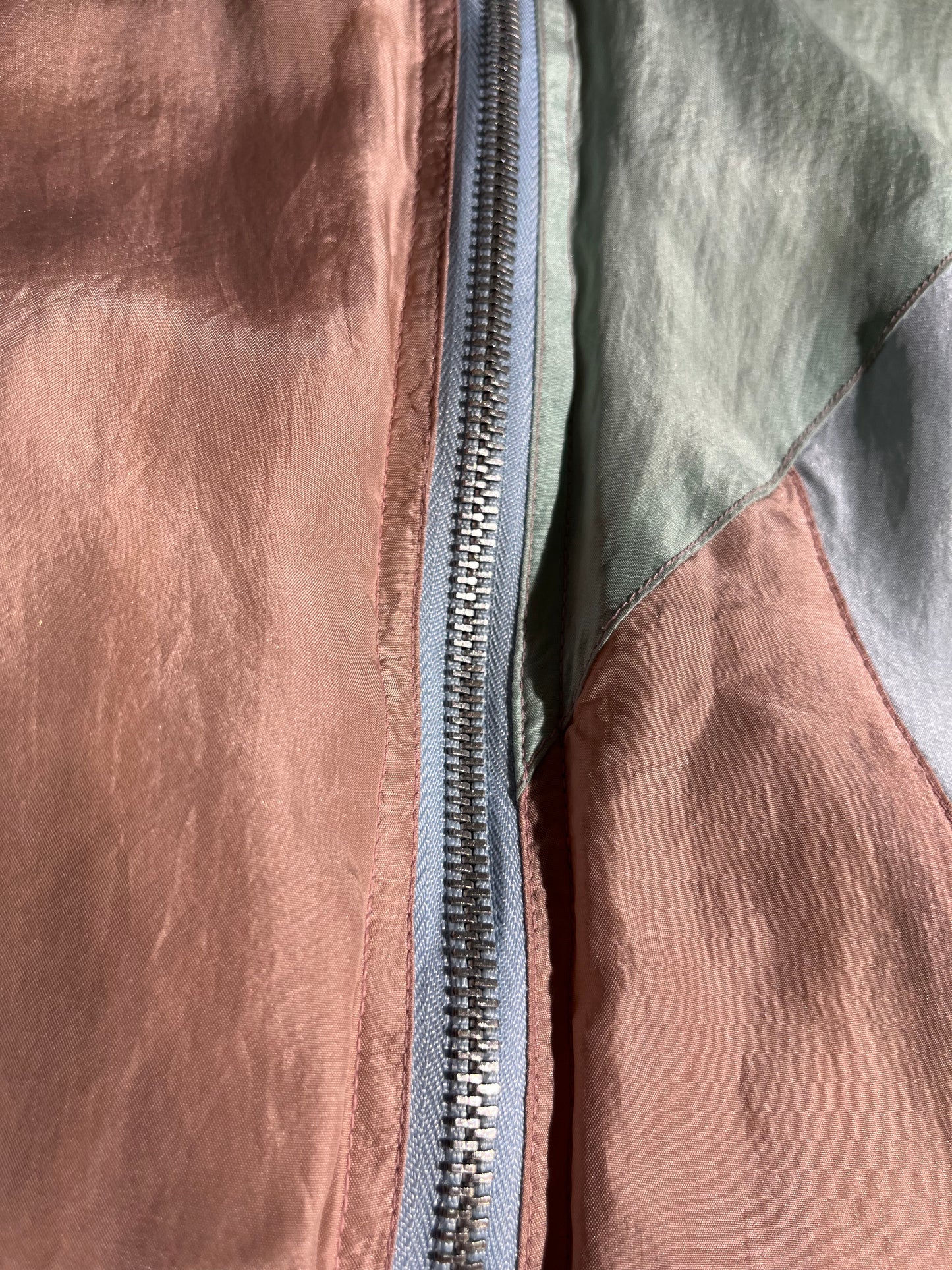 Vintage Silk Jacket Metal Zipper