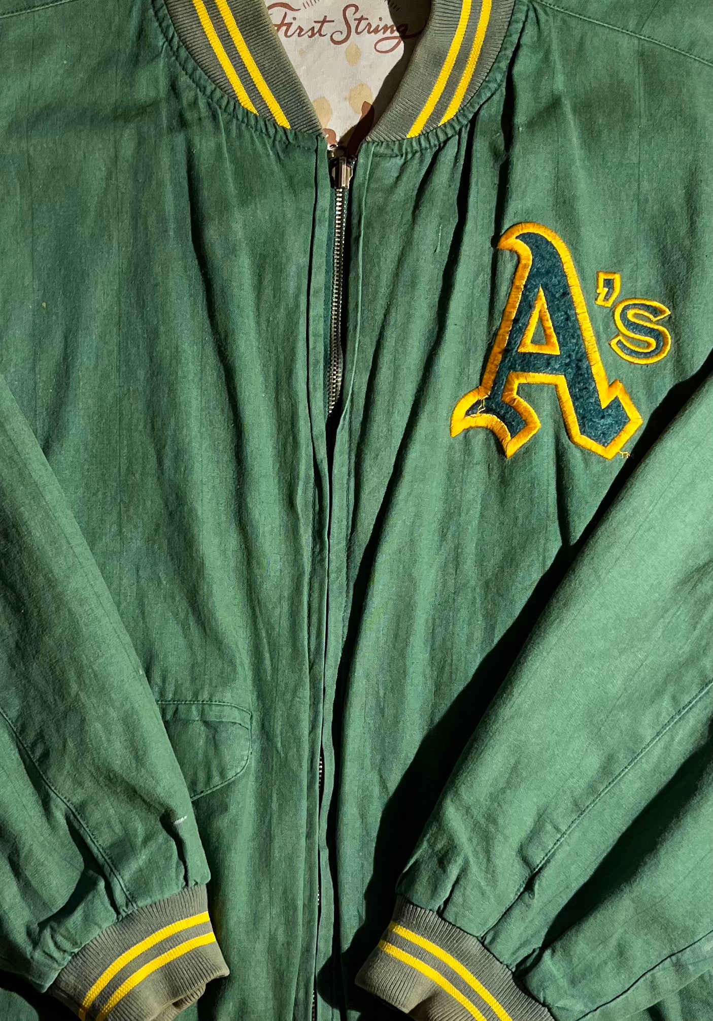 Rare Vintage Oakland A's Jacket Cooperstown Reversible World Series MLB