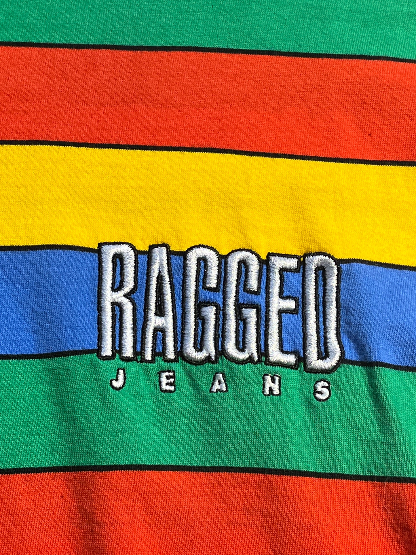 Vintage Ragged Jeans Top Striped Tee