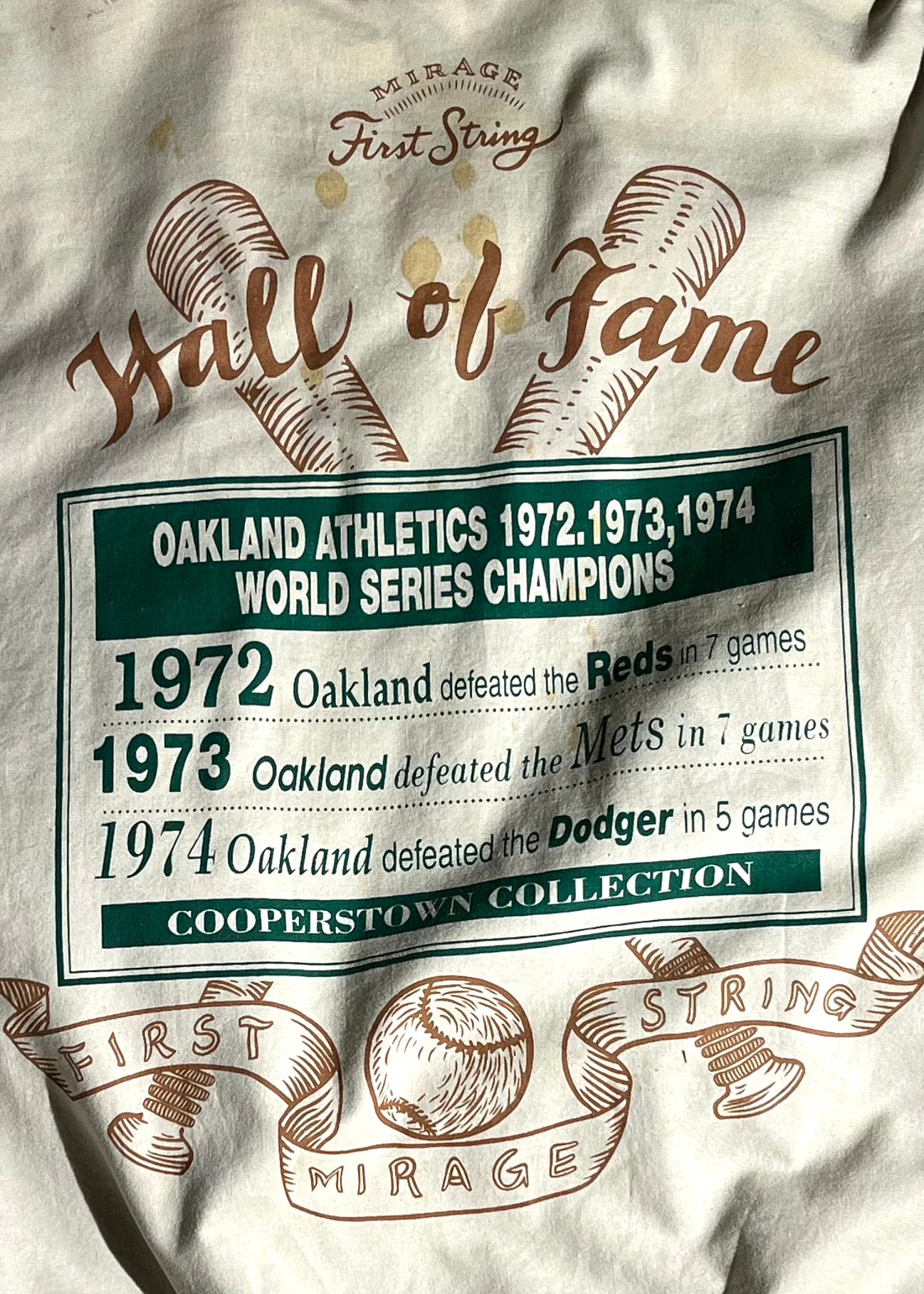 Rare Vintage Oakland A's Jacket Cooperstown Reversible World