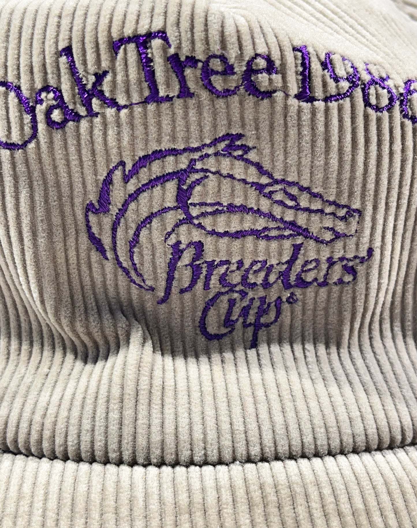 Vintage Oak Tree Breeders Cup 1986 Hat Corduroy Snapback