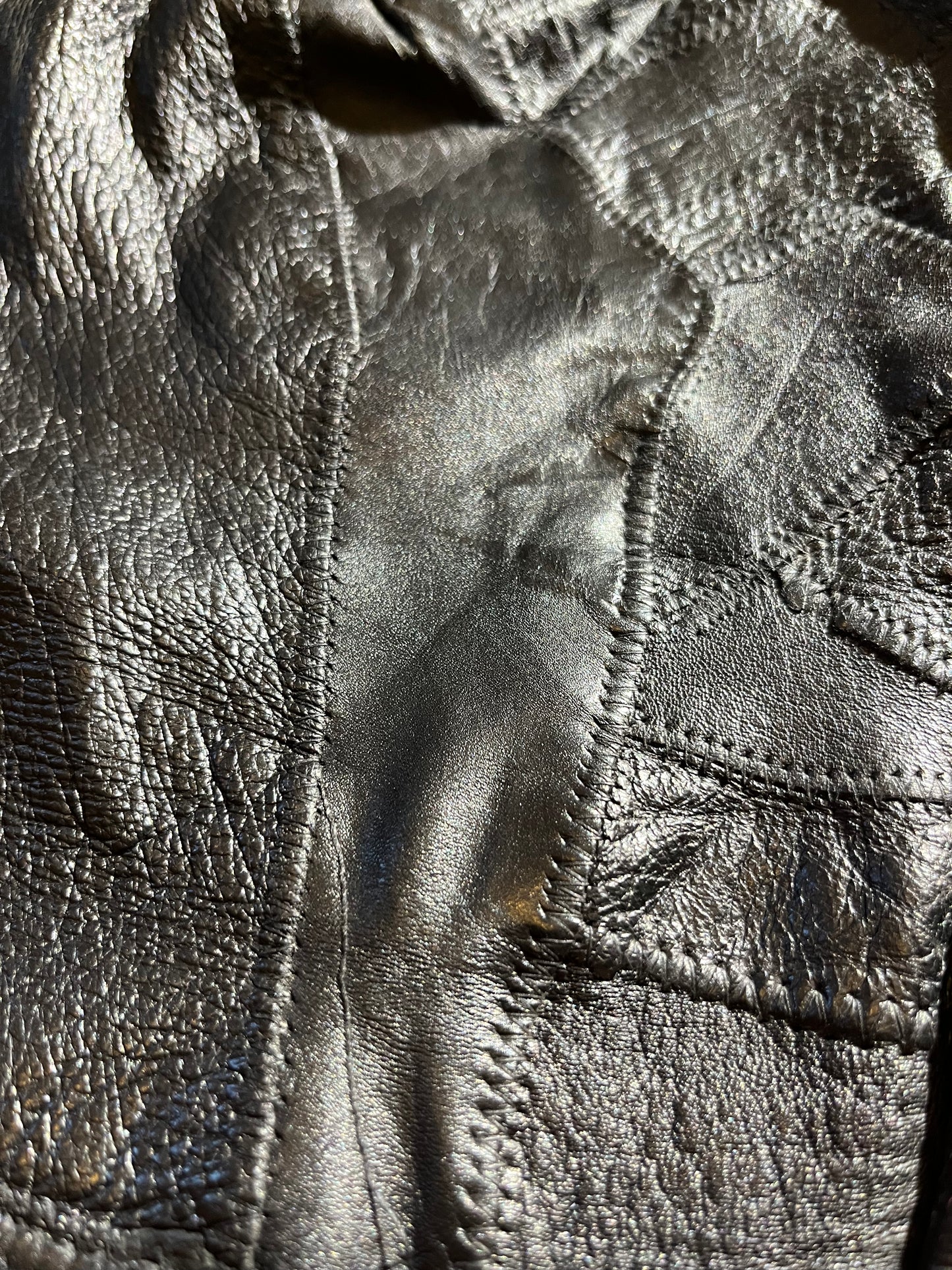 Vintage Patchwork Leather Jacket Beautiful